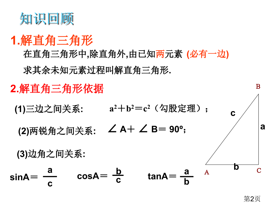 新人教版九年级数学下册第二十八章省名师优质课赛课获奖课件市赛课一等奖课件.ppt_第2页
