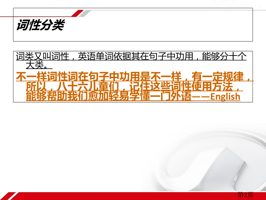 英语词性分类及用法专题省名师优质课赛课获奖课件市赛课一等奖课件.ppt_第2页