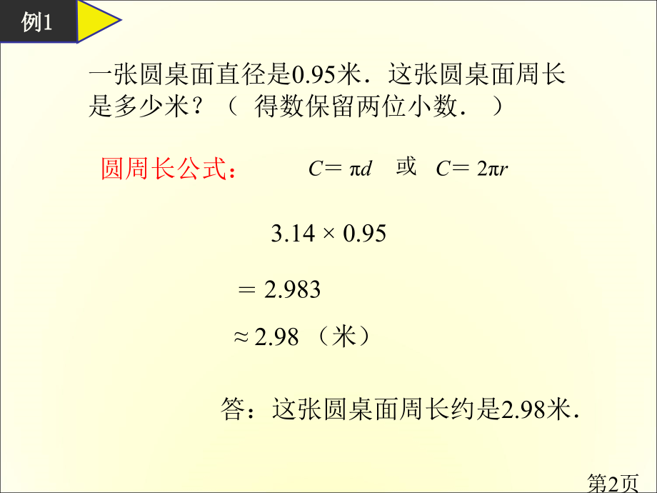 圆的周长和面积--公式应用省名师优质课赛课获奖课件市赛课一等奖课件.ppt_第2页
