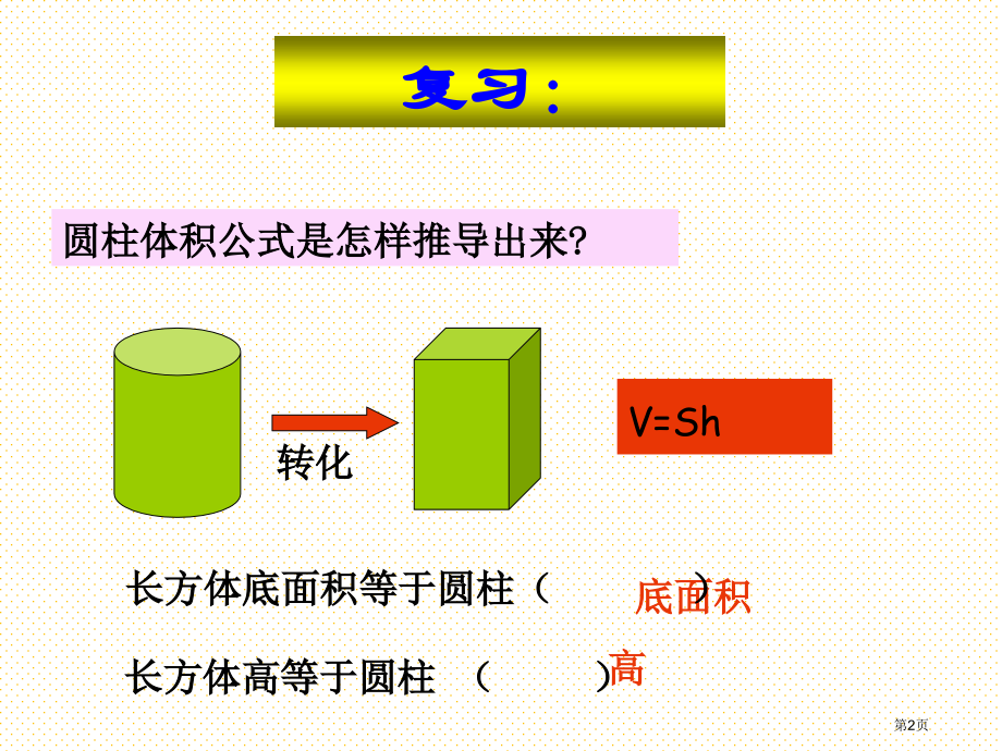 六年级下册第二单元圆柱的体积练习课市名师优质课比赛一等奖市公开课获奖课件.pptx_第2页