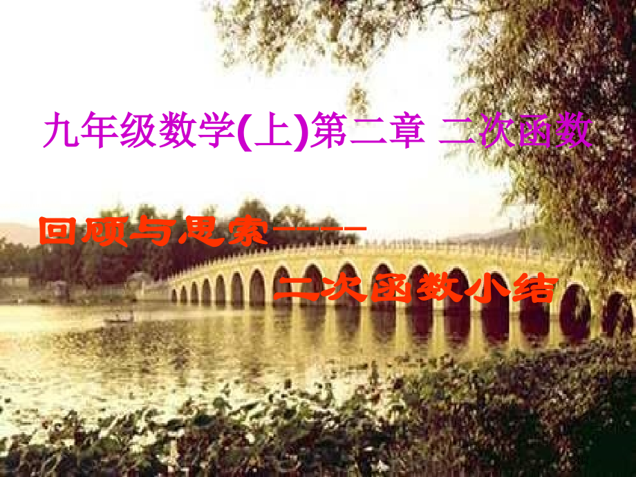 数学二次函数复习鲁教版九年级上市名师优质课比赛一等奖市公开课获奖课件.pptx_第1页