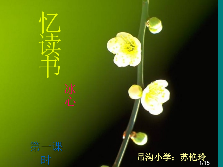 《忆读书》第一课时苏艳玲市公开课获奖课件省名师优质课赛课一等奖课件.ppt_第1页
