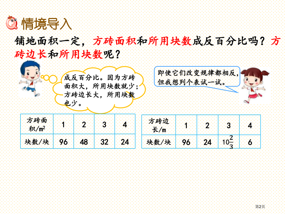 六下第四单元4.6-反比例2市名师优质课比赛一等奖市公开课获奖课件.pptx_第2页