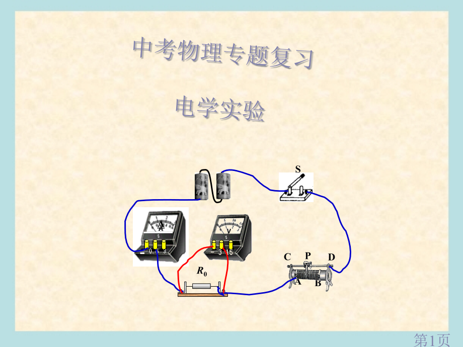 中考物理总复习电学实验专题省名师优质课赛课获奖课件市赛课一等奖课件.ppt_第1页