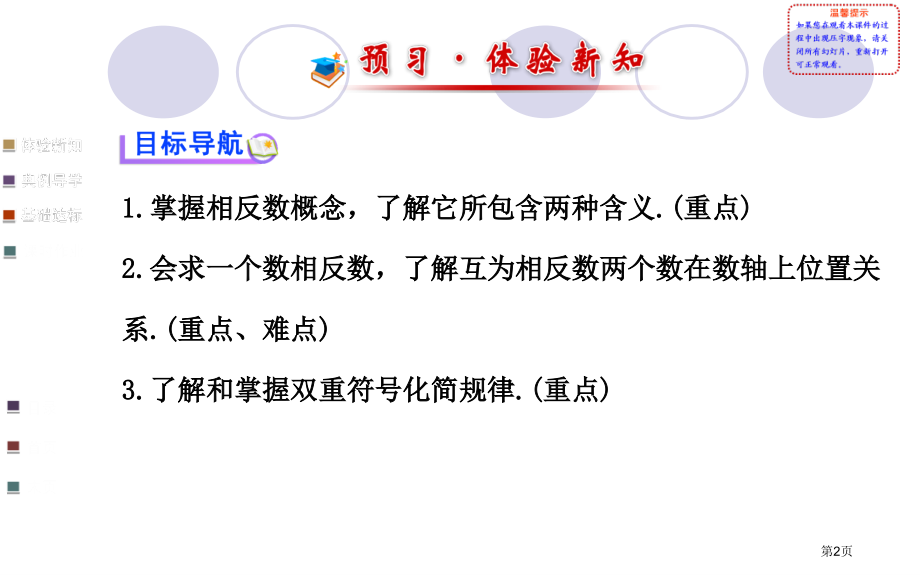 相反数学案配套市名师优质课比赛一等奖市公开课获奖课件.pptx_第2页