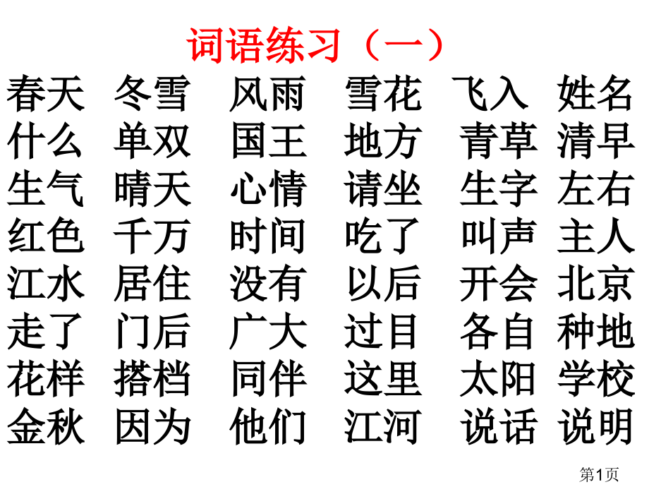(部编)一年级语文下册期末分类复习省名师优质课赛课获奖课件市赛课一等奖课件.ppt_第1页