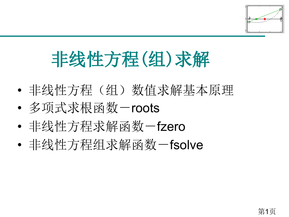 非线性方程组求解及matlab实现名师优质课获奖市赛课一等奖课件.ppt_第1页