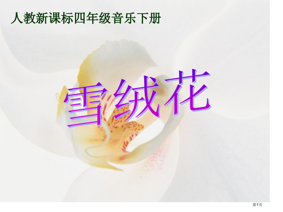 雪绒花人教版新课标四年级音乐下册第八册音乐市名师优质课比赛一等奖市公开课获奖课件.pptx_第1页