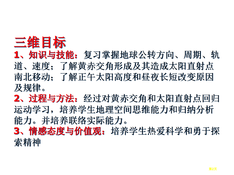 高中地理必修一第一单元第3节地球公转的地理意义优质优质公开课市公开课一等奖省优质课赛课一等奖课件.pptx_第2页