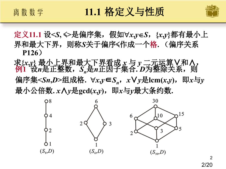 离散数学第11章-格与布尔代数省名师优质课赛课获奖课件市赛课一等奖课件.ppt_第2页