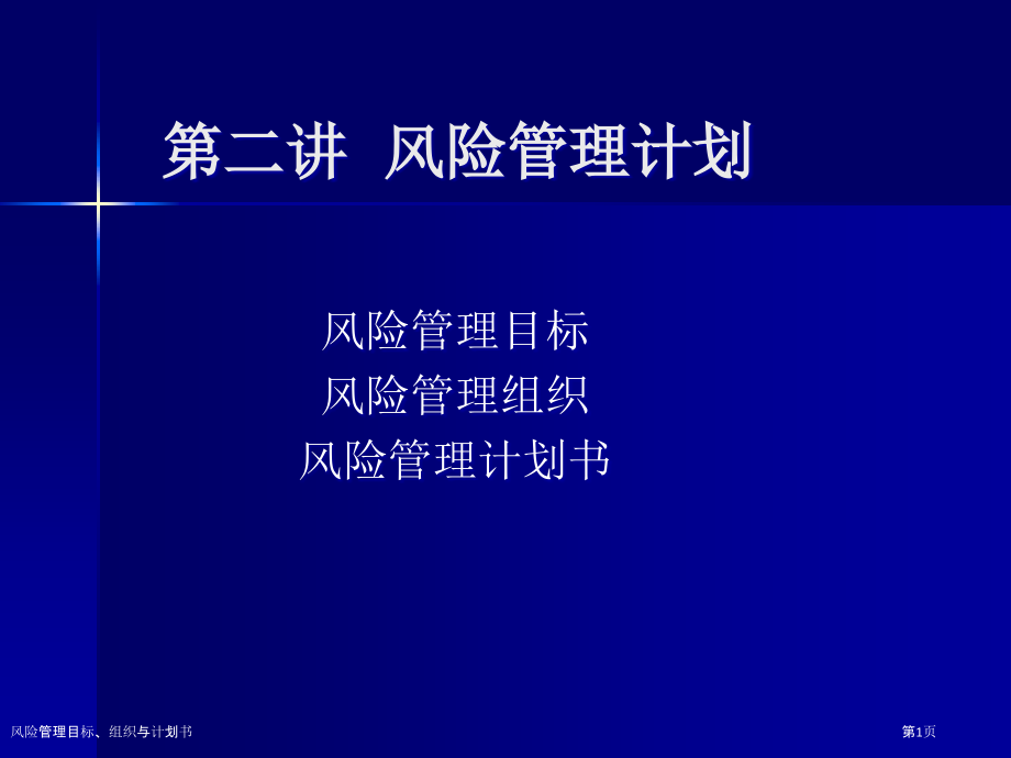 风险管理目标、组织与计划书.pptx_第1页