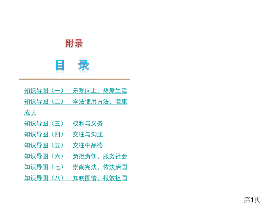 人教版初中政治知识结构图省名师优质课赛课获奖课件市赛课一等奖课件.ppt_第1页