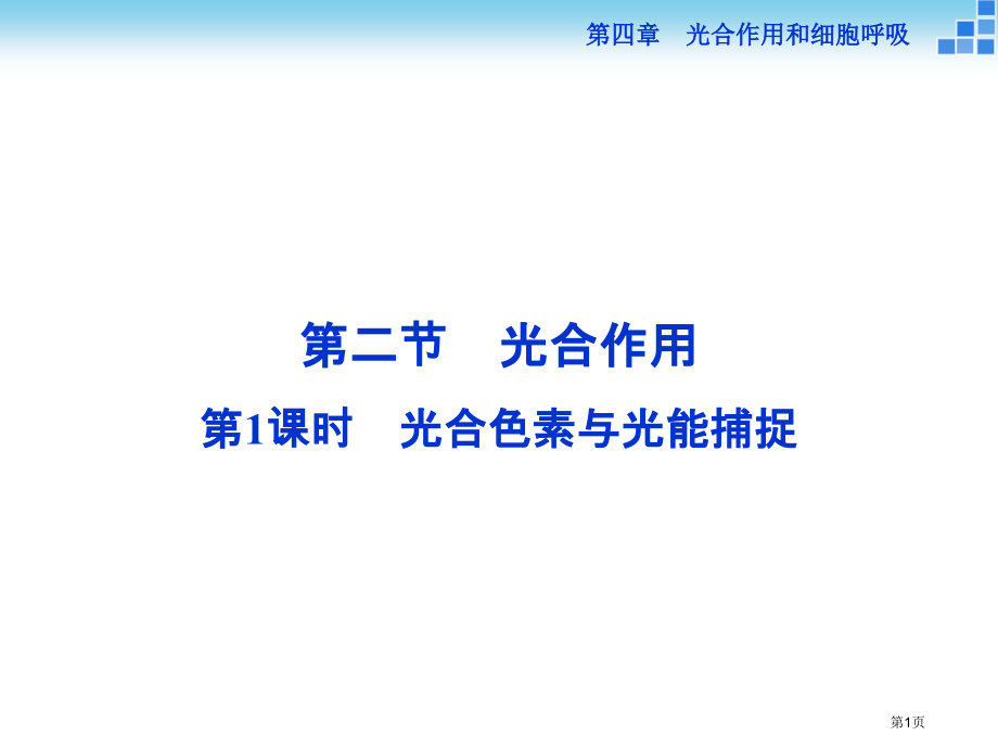 生物必修1第四章第二节第1讲光合色素与光能的捕获市公开课一等奖省优质课赛课一等奖课件.pptx_第1页