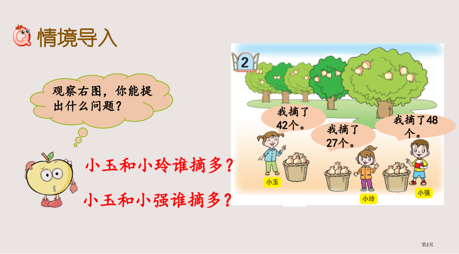 青岛版一年级下册第三单元3.2-100以内数的大小比较市公共课一等奖市赛课金奖课件.pptx_第2页