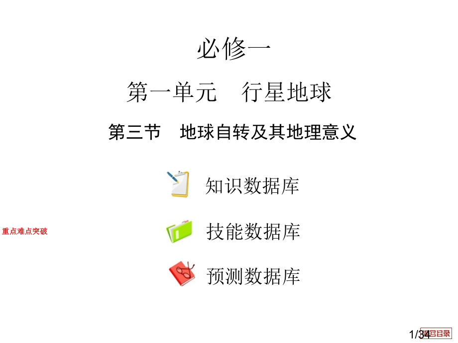 高中地理人教版系列复习：1.3地球自转及其地理意义省名师优质课赛课获奖课件市赛课一等奖课件.ppt_第1页