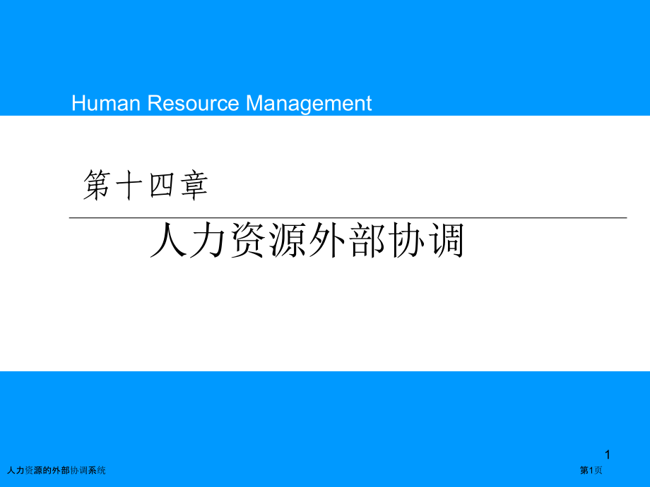 人力资源的外部协调系统.pptx_第1页