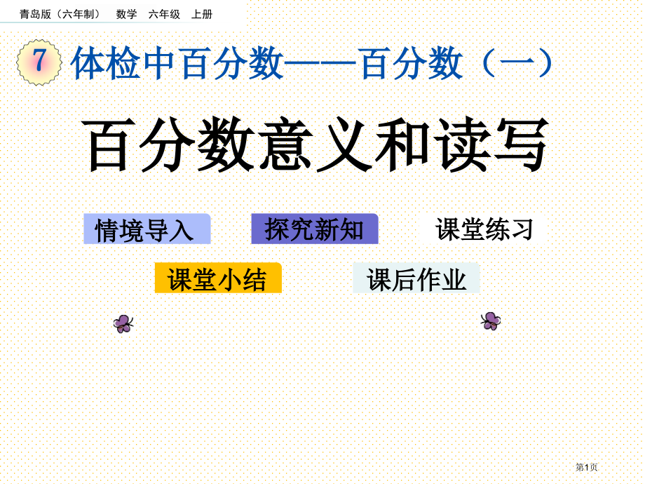 六年级7.1-百分数的意义和读写市名师优质课比赛一等奖市公开课获奖课件.pptx_第1页