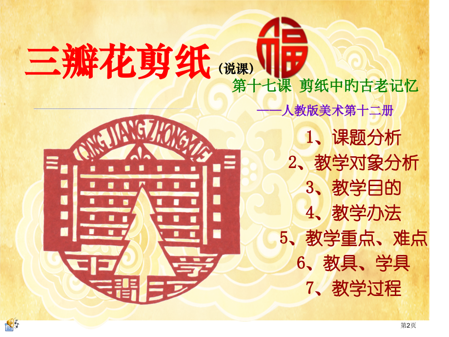 美术说课三瓣花剪纸人美版省名师优质课赛课获奖课件市赛课百校联赛优质课一等奖课件.pptx_第2页