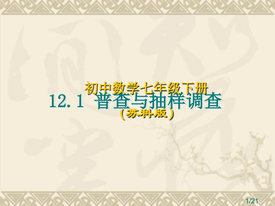 七下12.1普查与抽查市公开课获奖课件省名师优质课赛课一等奖课件.ppt_第1页