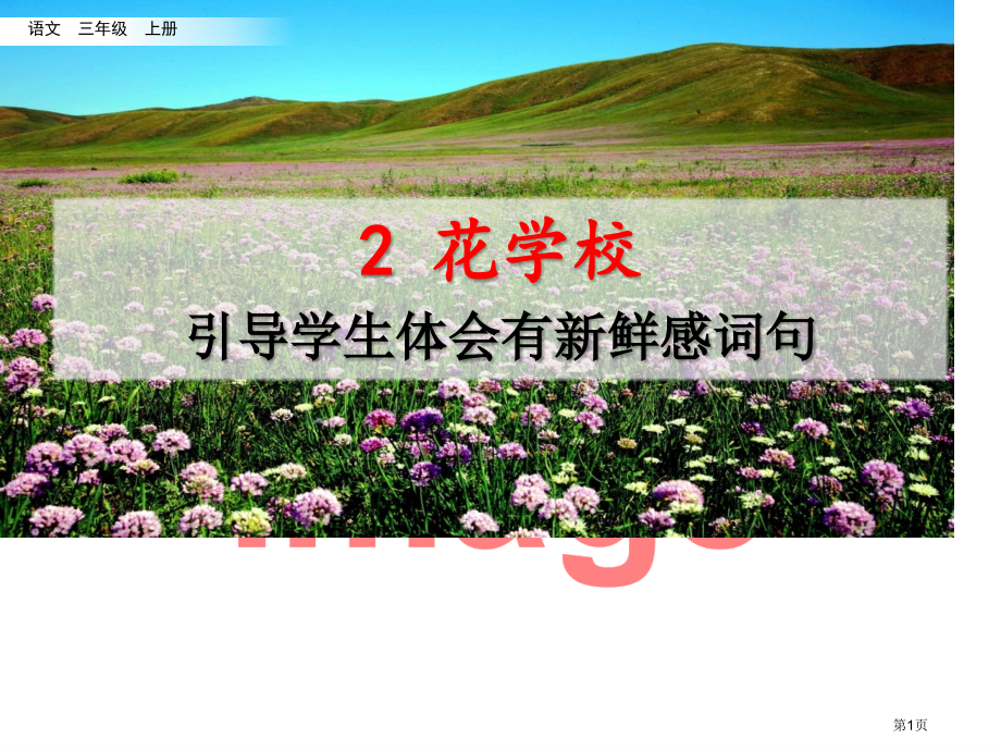 花的学校引导学生体会有新鲜感的词句市名师优质课比赛一等奖市公开课获奖课件.pptx_第1页