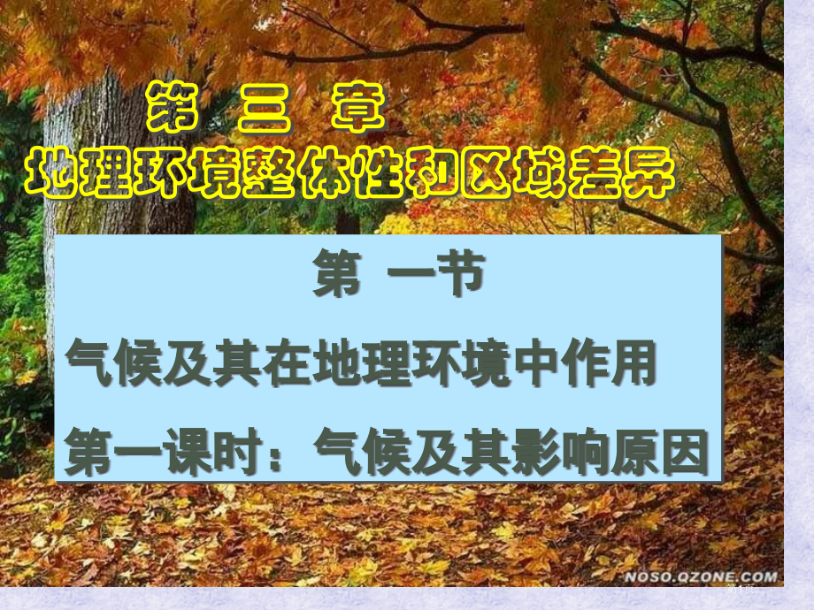 高中地理必修一3.1气候及其在地理环境中的作用气候及其影响因素市公开课一等奖省优质课赛课一等奖课件.pptx_第1页
