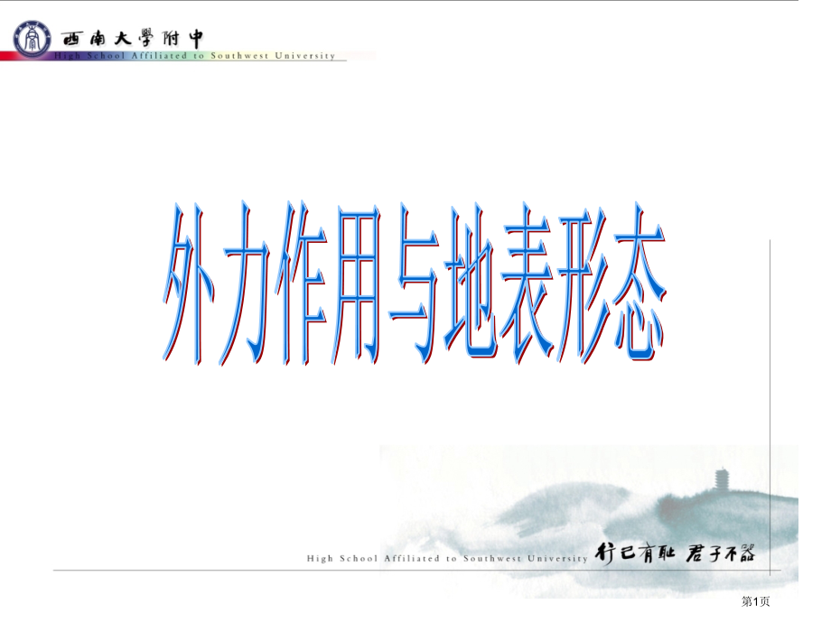 高中地理必修一4.1外力作用与地表形态市公开课一等奖省优质课赛课一等奖课件.pptx_第1页