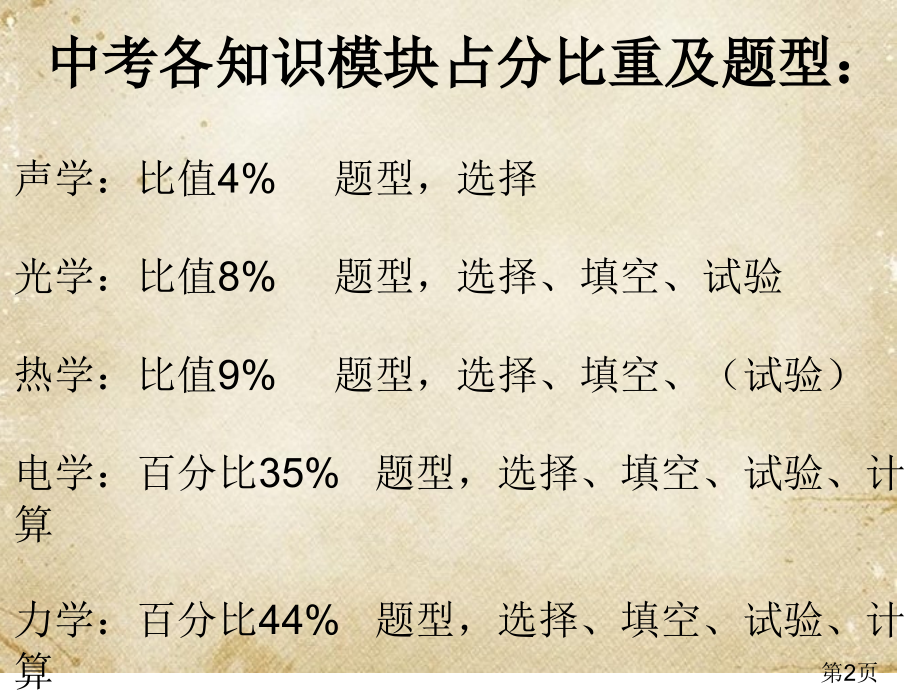 初中物理教材串讲(专题提纲+例题)省名师优质课赛课获奖课件市赛课一等奖课件.ppt_第2页