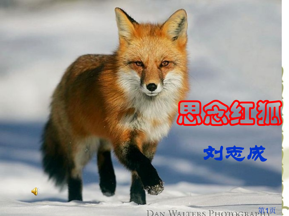 怀念红狐白蒲中学市级公开课名师优质课获奖市赛课一等奖课件.ppt_第1页