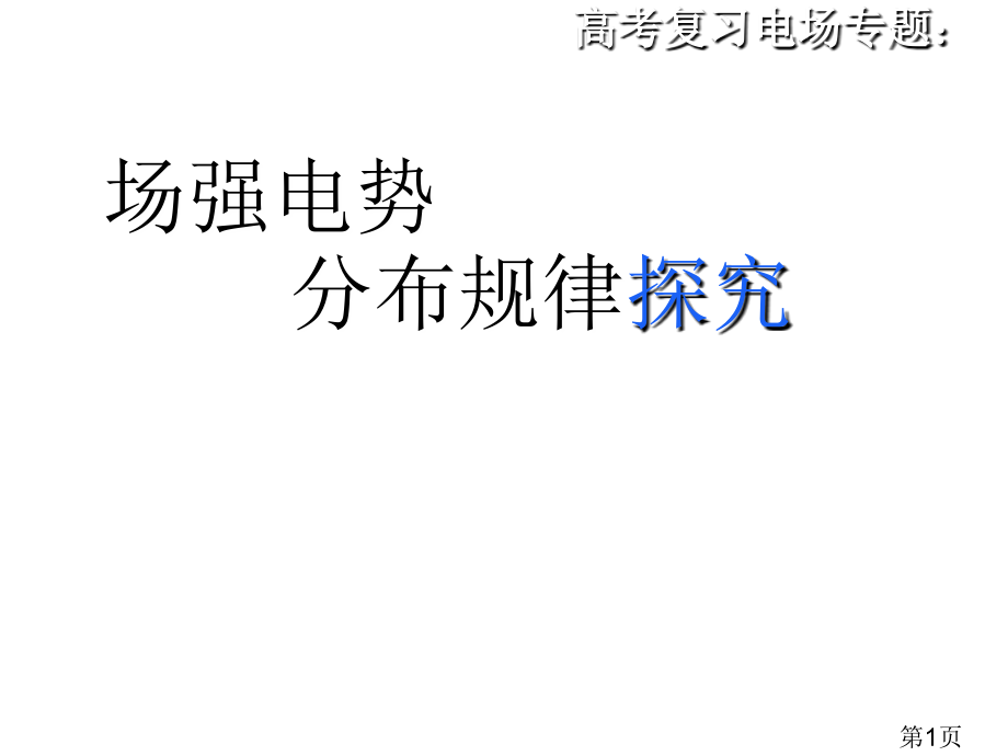 常见场强电势分布规律实物图函数图名师优质课获奖市赛课一等奖课件.ppt_第1页