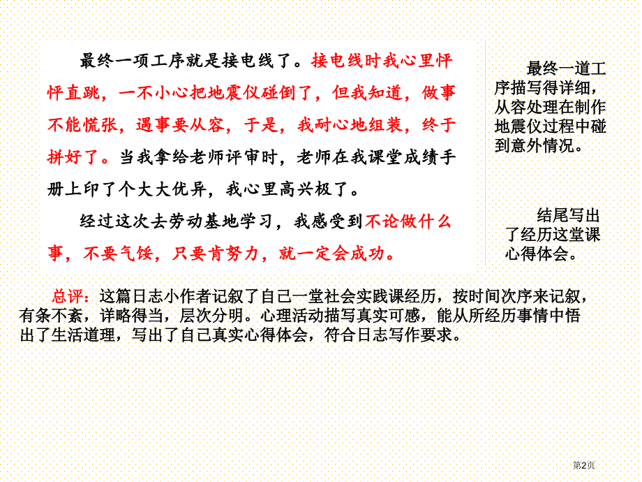 范文2：日记一则市名师优质课比赛一等奖市公开课获奖课件.pptx_第2页
