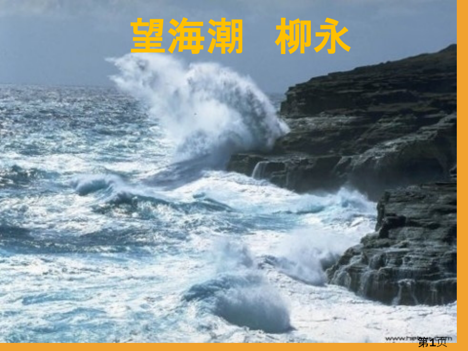 高中语文必修四柳永第4课望海潮名师优质课获奖市赛课一等奖课件.ppt_第1页