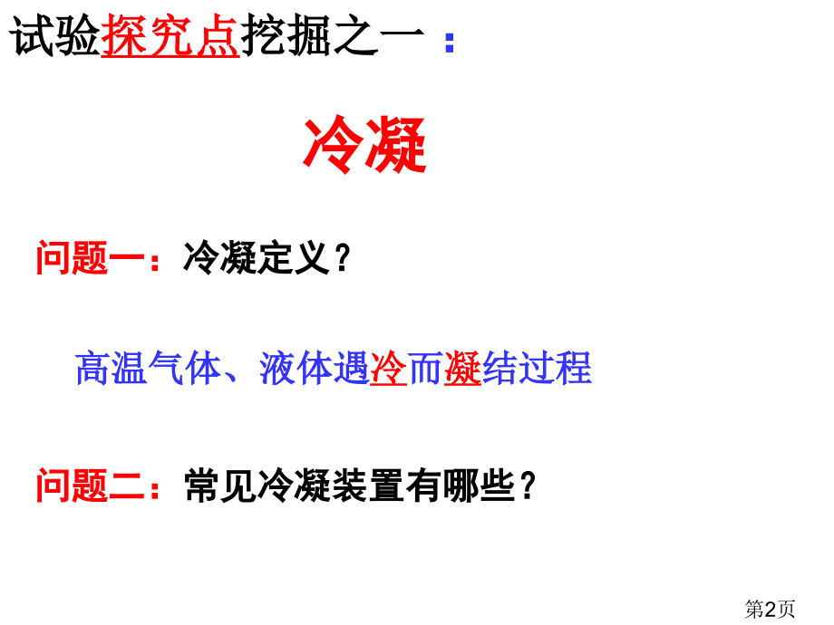 高中化学有关冷凝实验省名师优质课赛课获奖课件市赛课一等奖课件.ppt_第2页