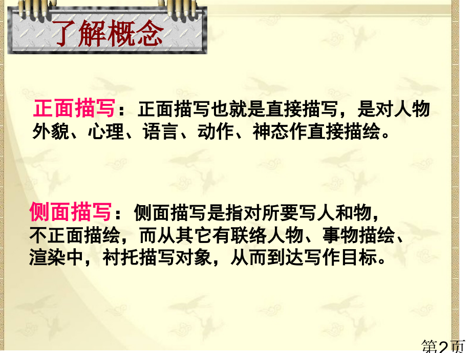 正面描写与侧面描写作文指导专题省名师优质课赛课获奖课件市赛课一等奖课件.ppt_第2页