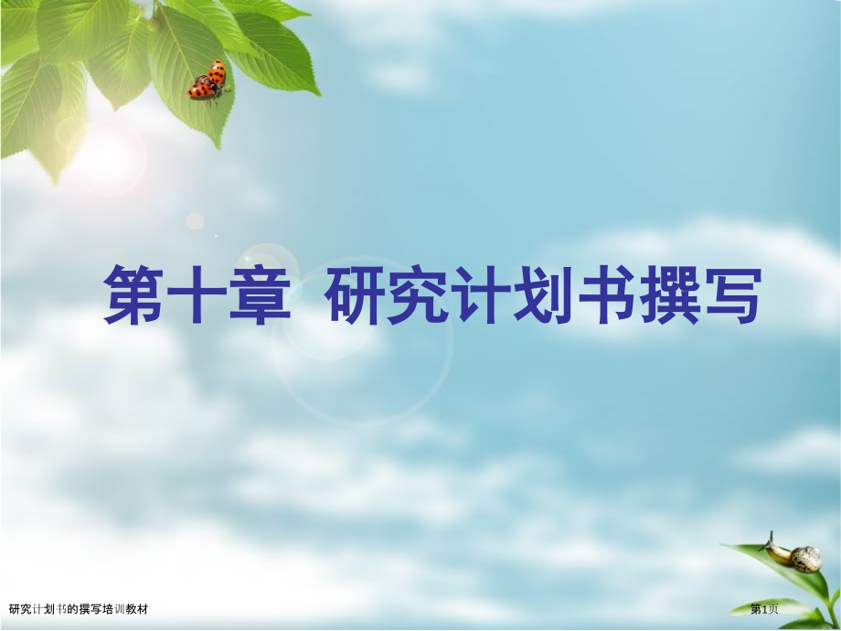 研究计划书的撰写培训教材.pptx_第1页