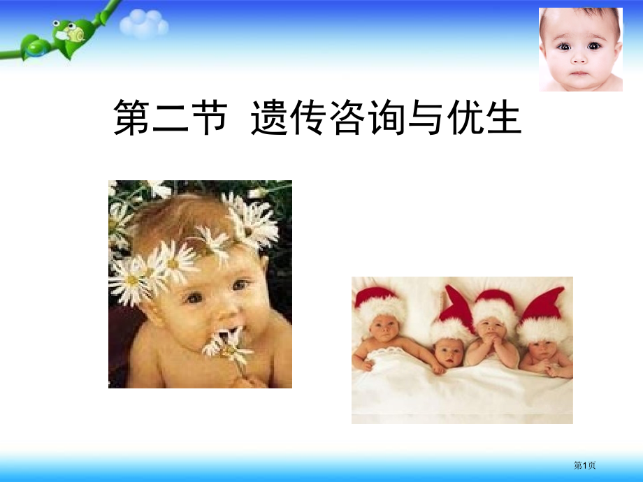 高中生物必修二第六章第二节遗传咨询与优生市公开课一等奖省优质课赛课一等奖课件.pptx_第1页