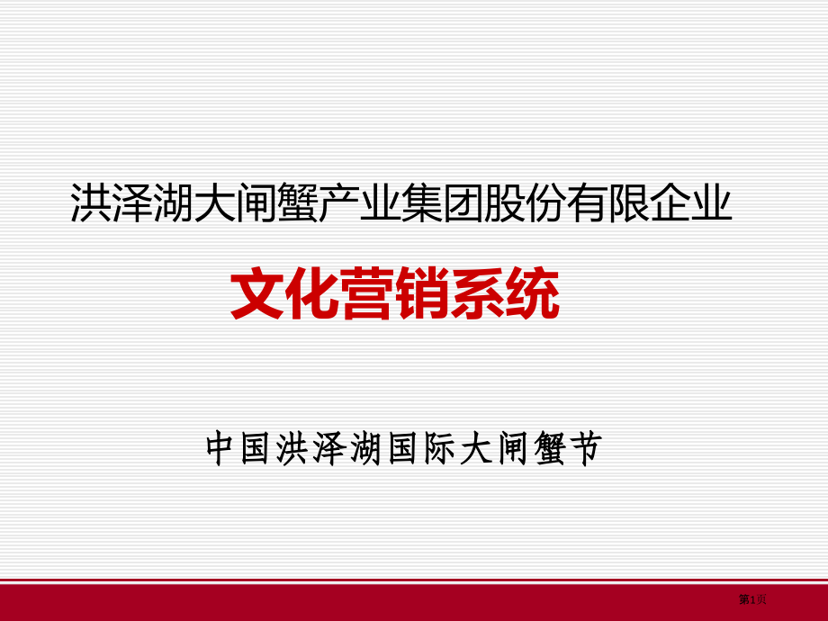 中国洪泽湖国际大闸蟹节文化营销系统.pptx_第1页