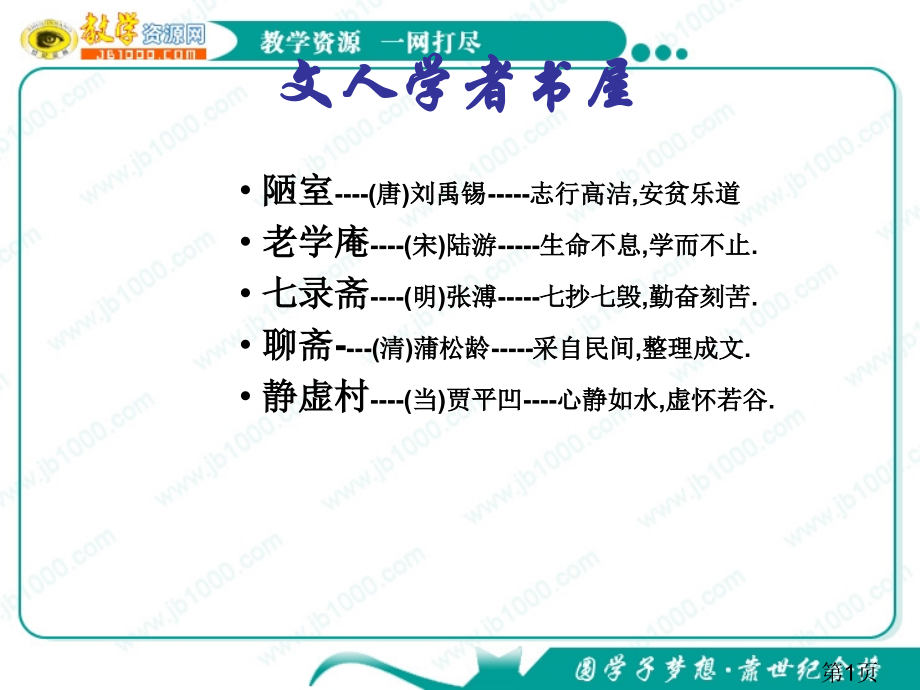 语文4.16《项脊轩志》(粤教版必修2)省名师优质课赛课获奖课件市赛课一等奖课件.ppt_第1页