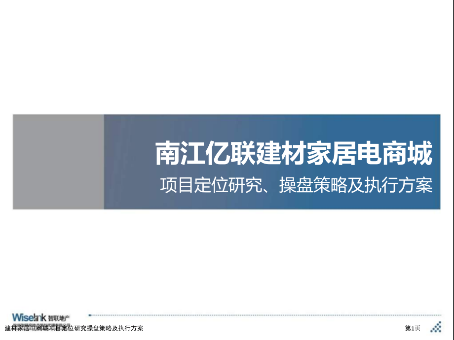 建材家居电商城项目定位研究操盘策略及执行方案.pptx_第1页