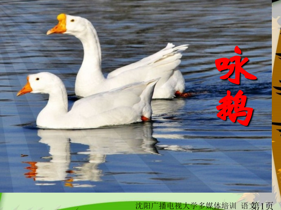 《咏鹅》PPT名师优质课获奖市赛课一等奖课件.ppt_第1页