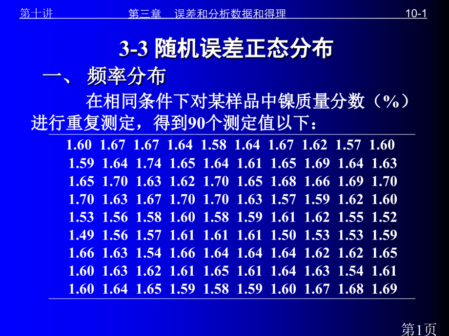 物理-化学经济学实验3-2-10随机误差的正态分布专题省名师优质课赛课获奖课件市赛课一等奖课件.ppt_第1页