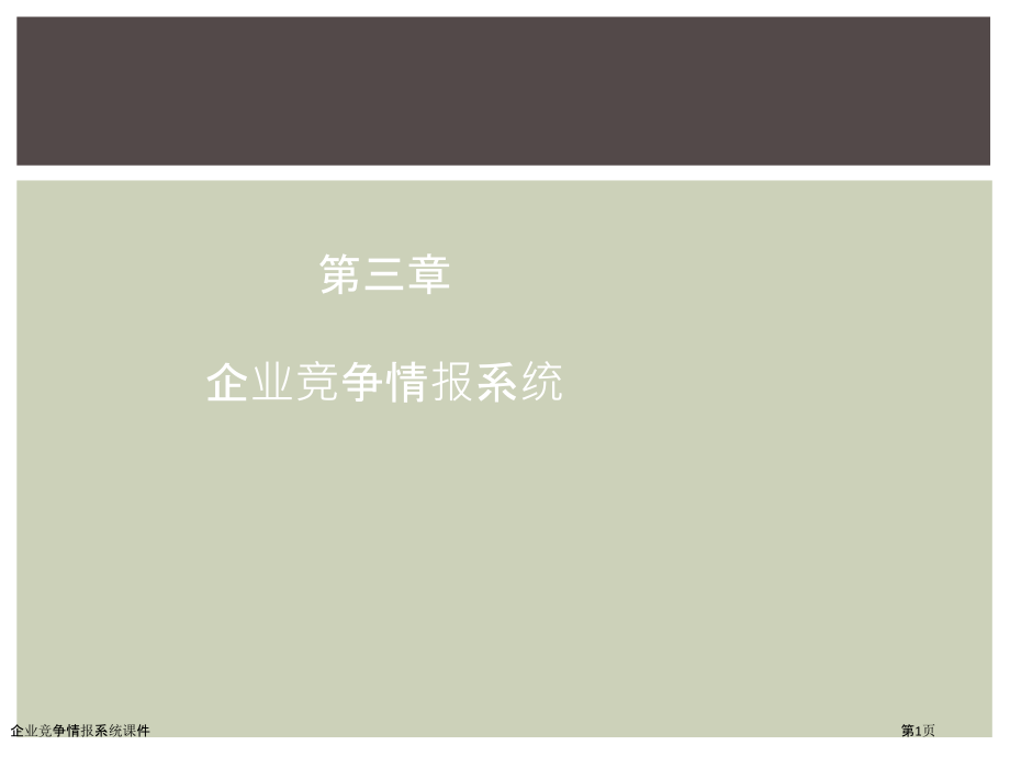 企业竞争情报系统课件.pptx_第1页