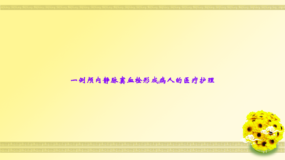 一例颅内静脉窦血栓形成病人的医疗护理.ppt_第1页