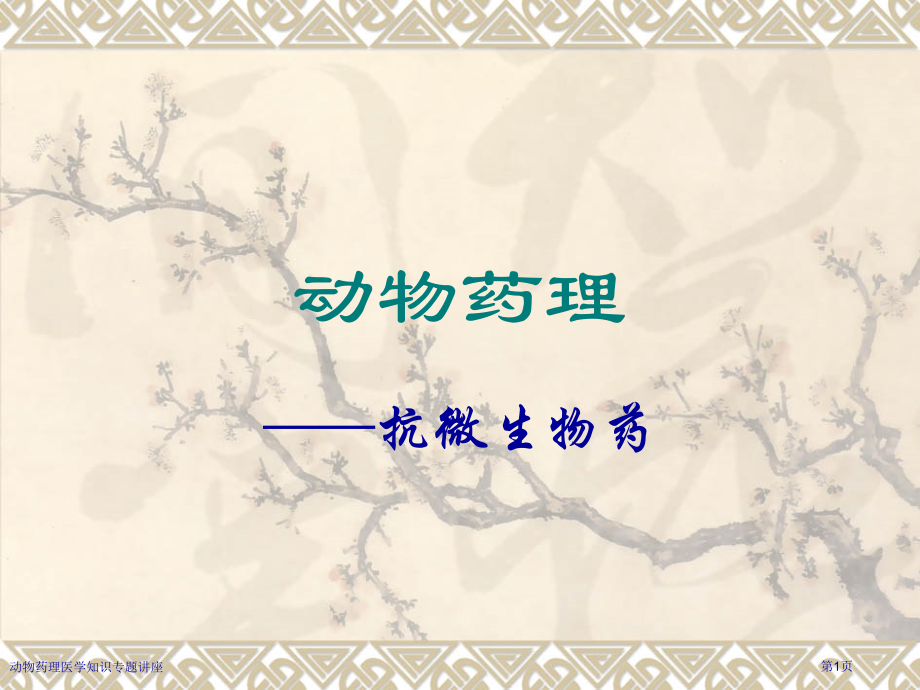 动物药理医学知识专题讲座专家讲座.pptx_第1页