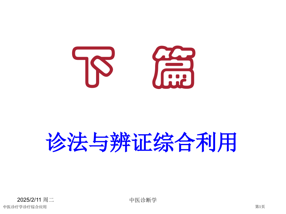中医诊疗学诊疗综合应用专家讲座.pptx_第1页
