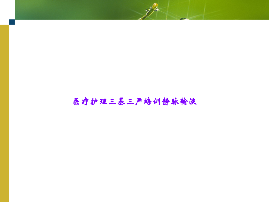 医疗护理三基三严培训静脉输液.ppt_第1页