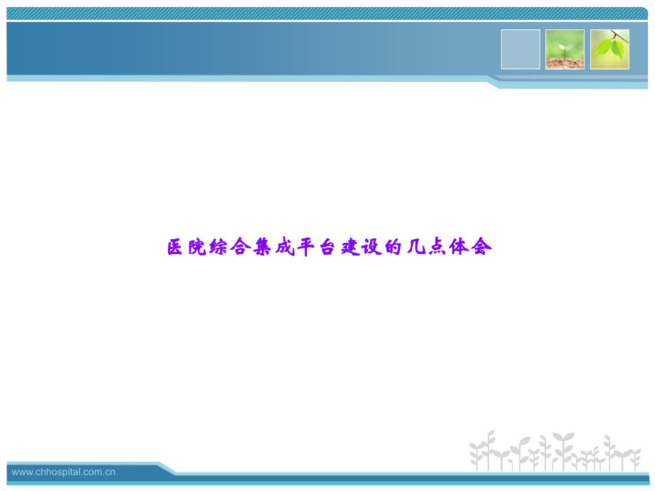 医院综合集成平台建设的几点体会.ppt_第1页