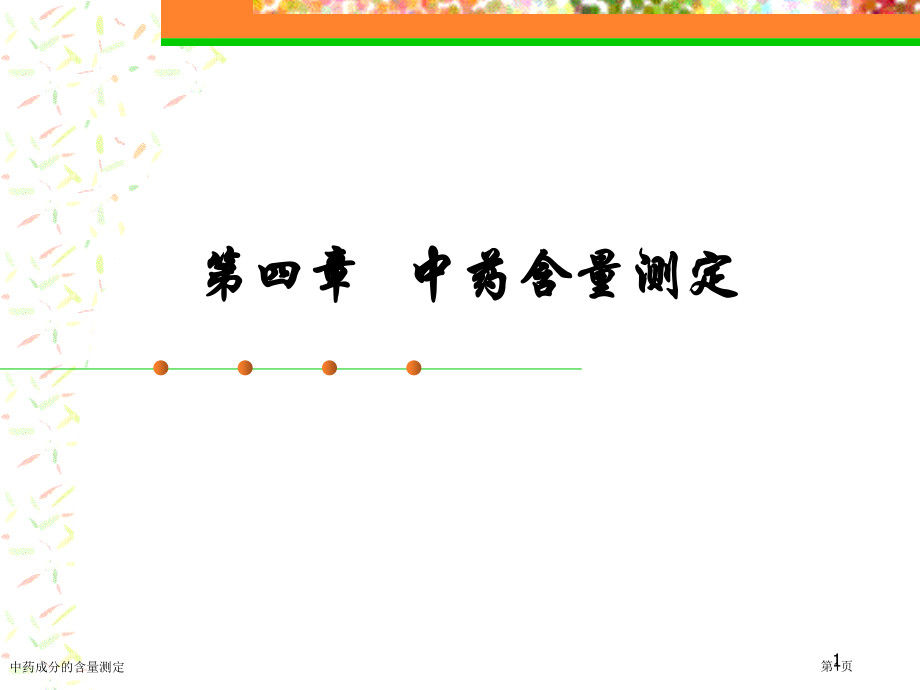 中药成分的含量测定专家讲座.pptx_第1页