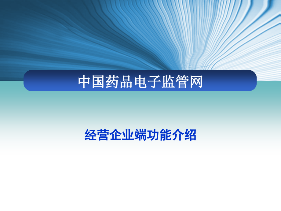 中国药品电子监管网经营企业端功能介绍.pptx_第1页