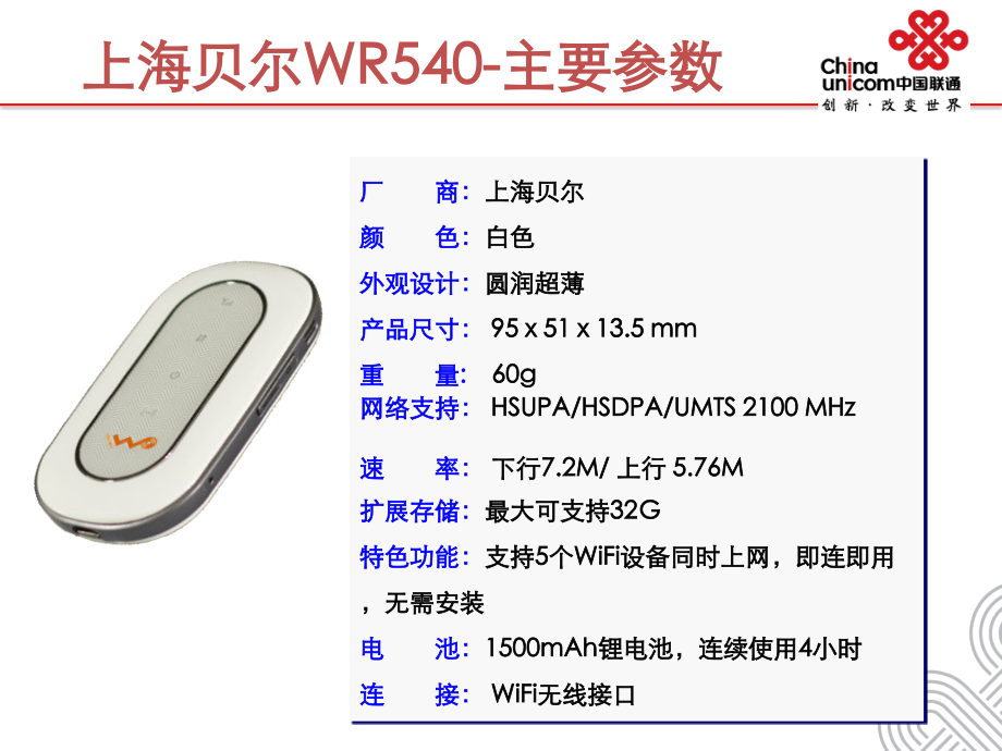 上海贝尔WR540网卡产品介绍.pptx_第1页