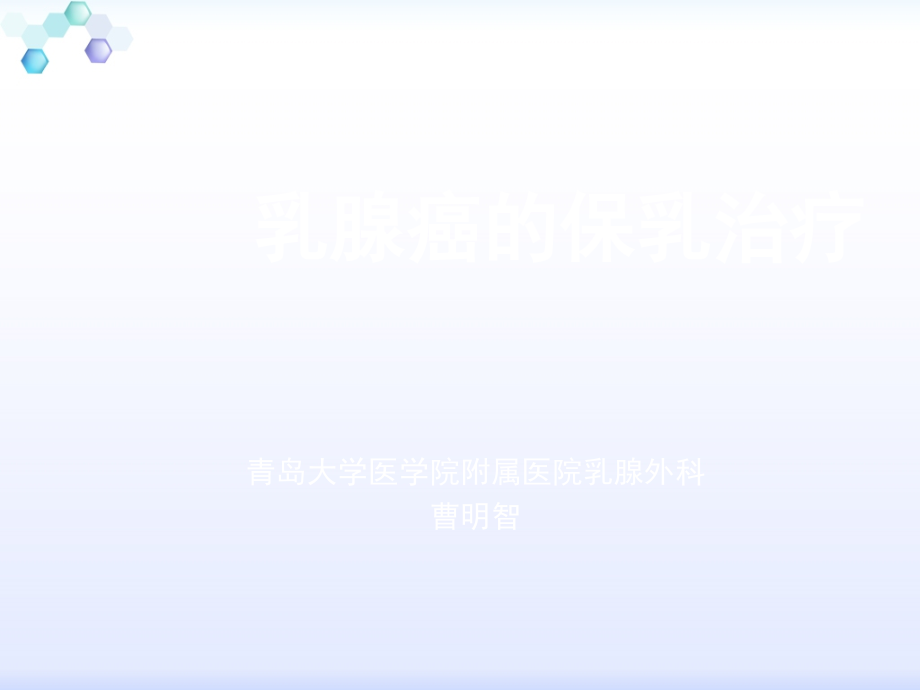 乳腺癌的保乳手术20090627.ppt_第1页